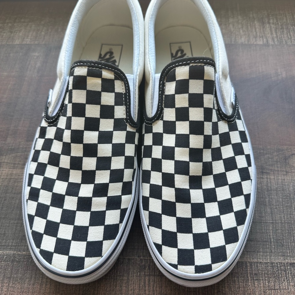 Vans Men’s Checkered Slip-On Shoes - Black and White